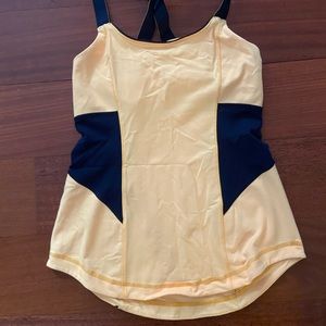 Like new, yellow and navy lululemon tank